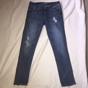 Aeropostale Skinny Crop Ripped Jeans